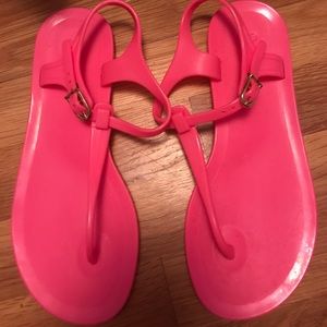 Bright Pink Jelly Sandals