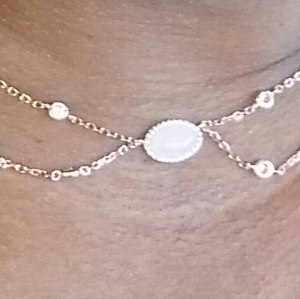 SILVER 925  Rose Tone overlay Choker #Necklace ...Nice#