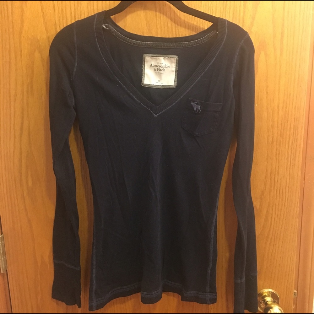 Abercrombie&Fitch navy long sleeve shirt w/pocket