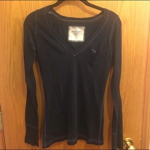 Abercrombie&Fitch navy long sleeve shirt w/pocket