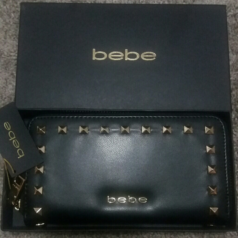 Authentic BEBE studded leather wallet