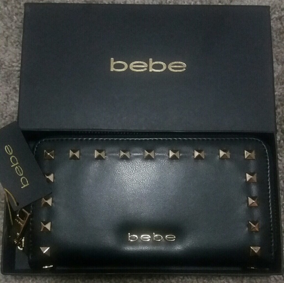 Authentic BEBE studded leather wallet - Picture 1 of 4