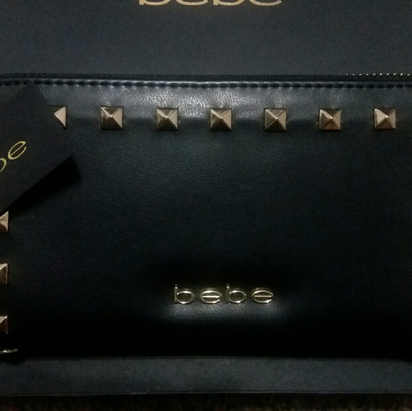 Authentic BEBE studded leather wallet - Picture 2 of 4