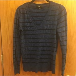 Missimo blue&black stripe v-neck sweater