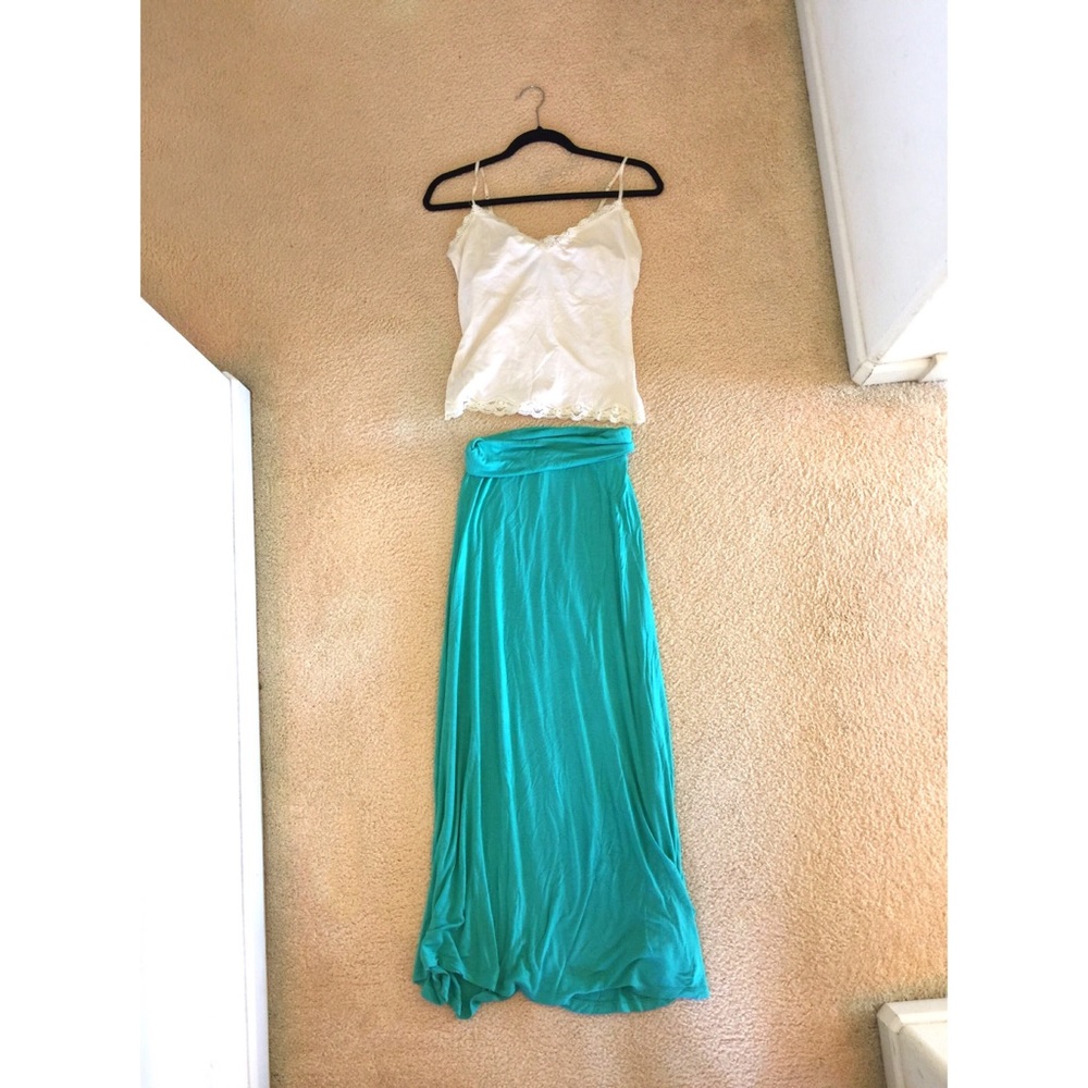 Maxi skirt (blue green color) w/ free camisole