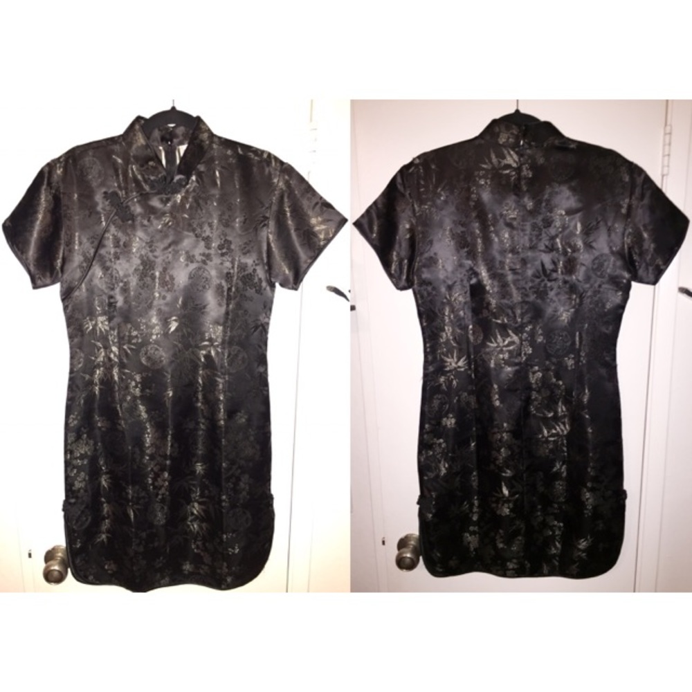 Black Cheongsam Qipao dress pin up styled