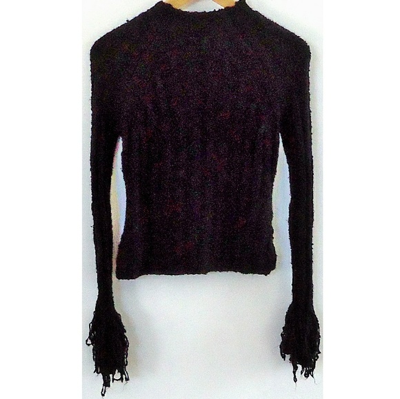 LN chunky knit fringed cuffs S - Picture 2 of 2