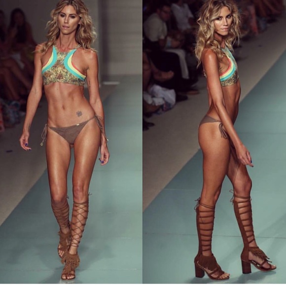 Dark Tan Boho Fringe Knee-High Gladiator Sandal - Picture 4 of 6