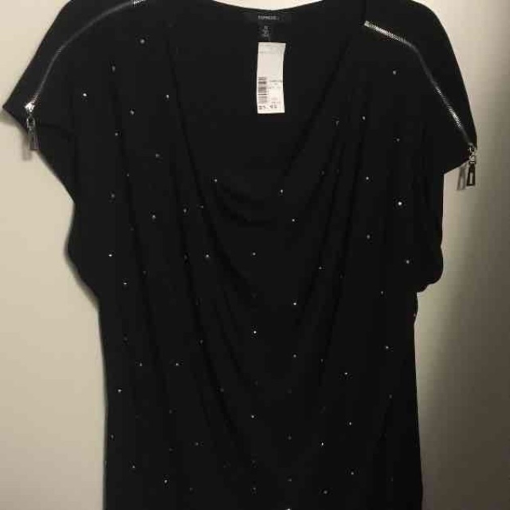 Fun Studded Blouse with Zipper Sleeves!