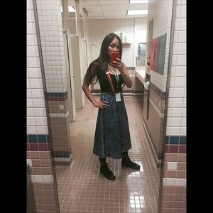 Acid Wash Long Skirt