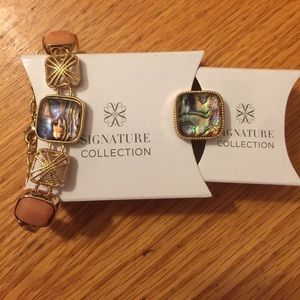 Abalone bracelet, ring not included.