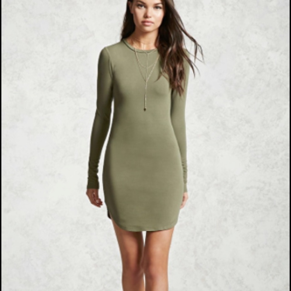 Long sleeve body con dress