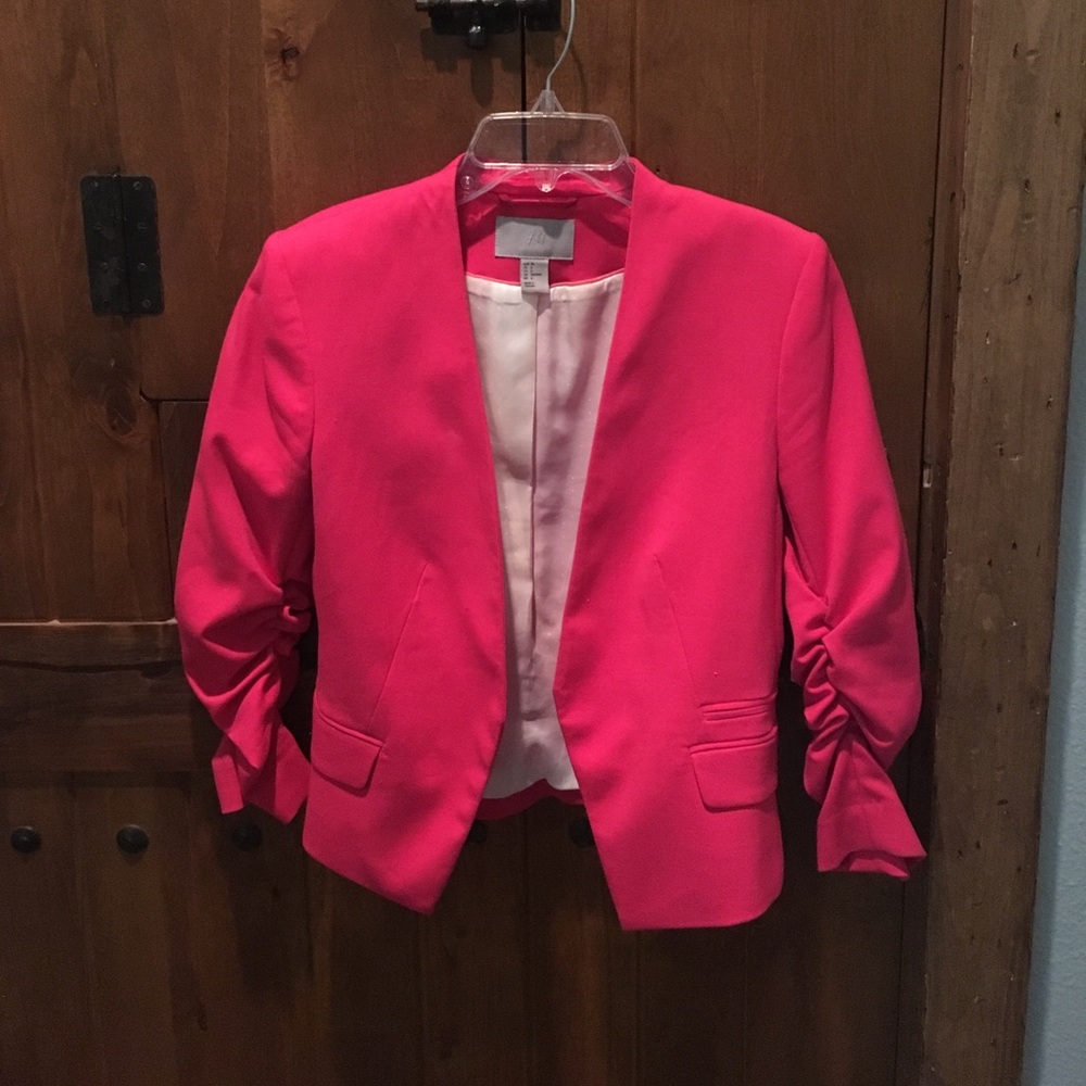 H&M hot pink jacket