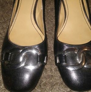 Nine West low Heel black with silver embellishment