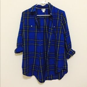 Stylus Plaid Blue Sweater Flannel