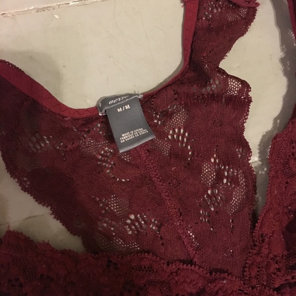 Maroon Lace Bralette - Picture 2 of 2