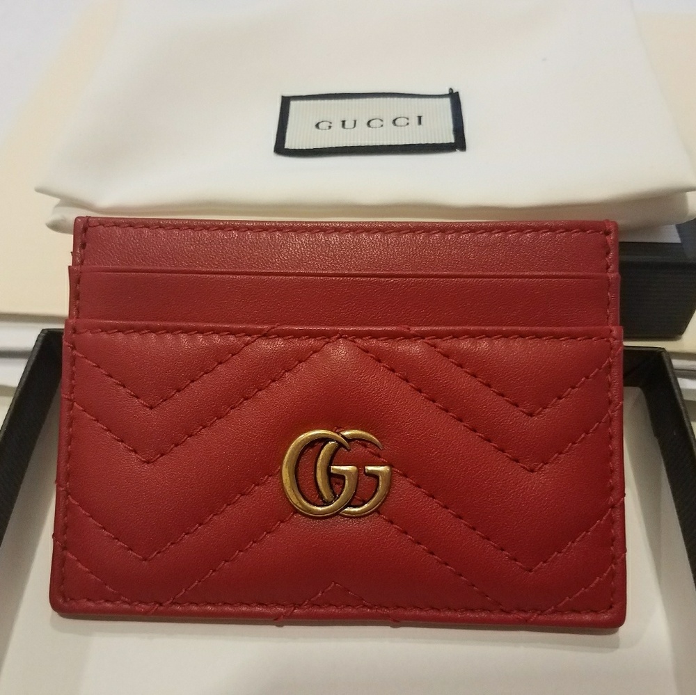 (SOLD) Gucci Marmont Red Card Case / Holder