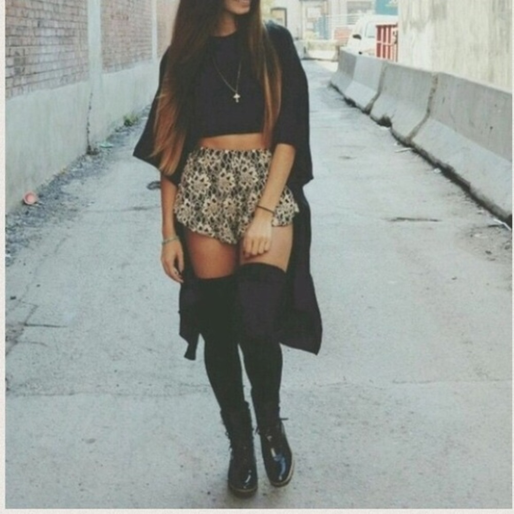 RARE Black Floral Brandy Shorts 💫