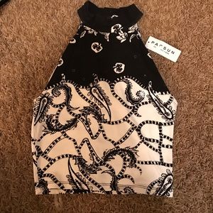 Pacsun black & white crop top