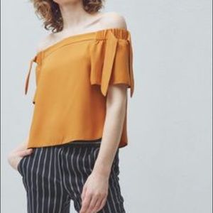 Mango Crepe Off The Shoulder