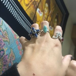 Sterling Silver Turquoise Ring Heady Boho Vintage