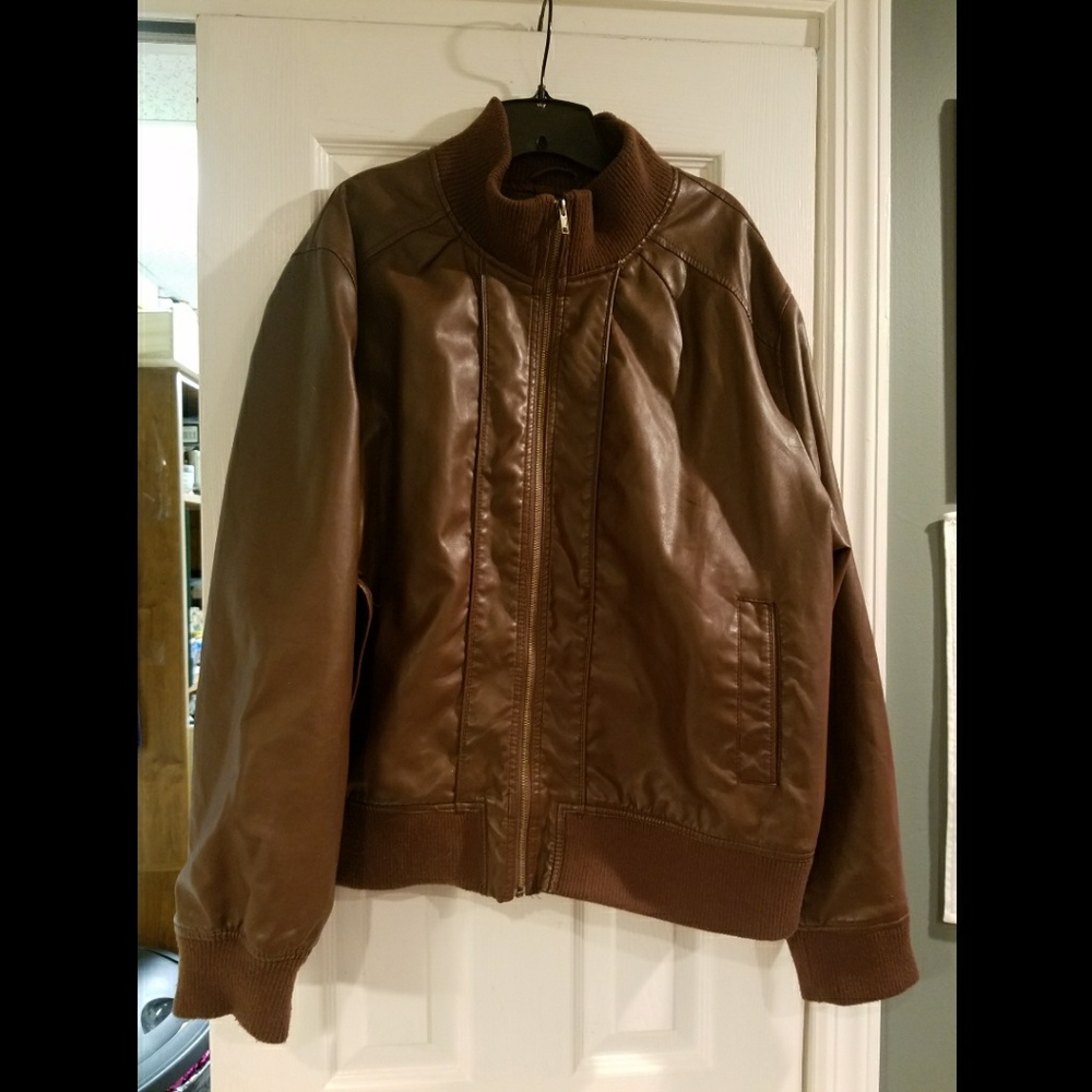 Brown faux leather jacket