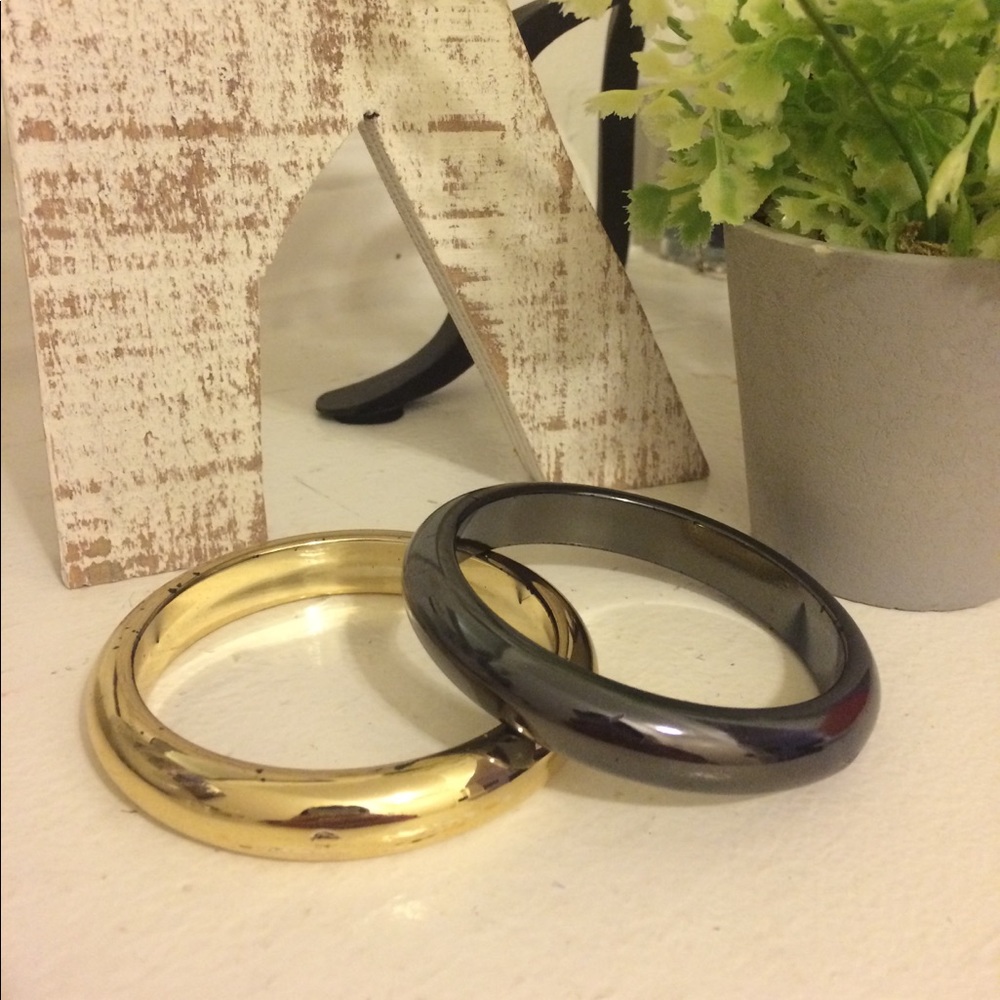 Gold and silver bracelets