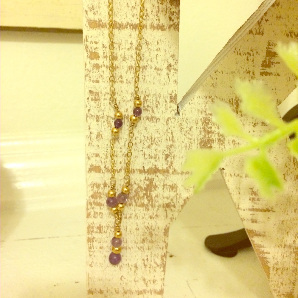 Purple and gold necklace
