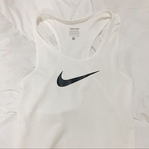 White Nike athletic muscle tee