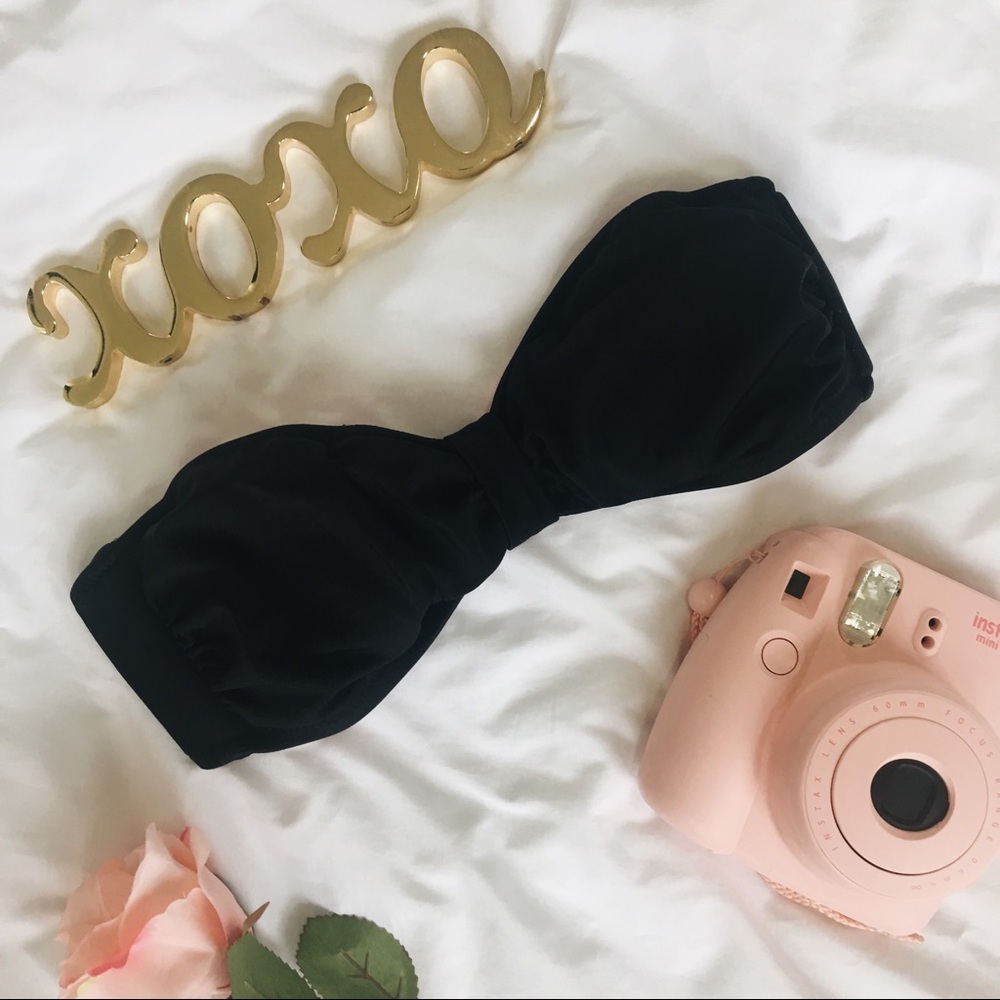 black strapless bikini top