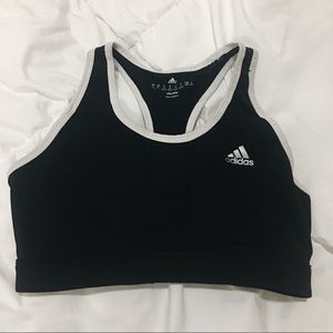 Adidas black and white sports bra