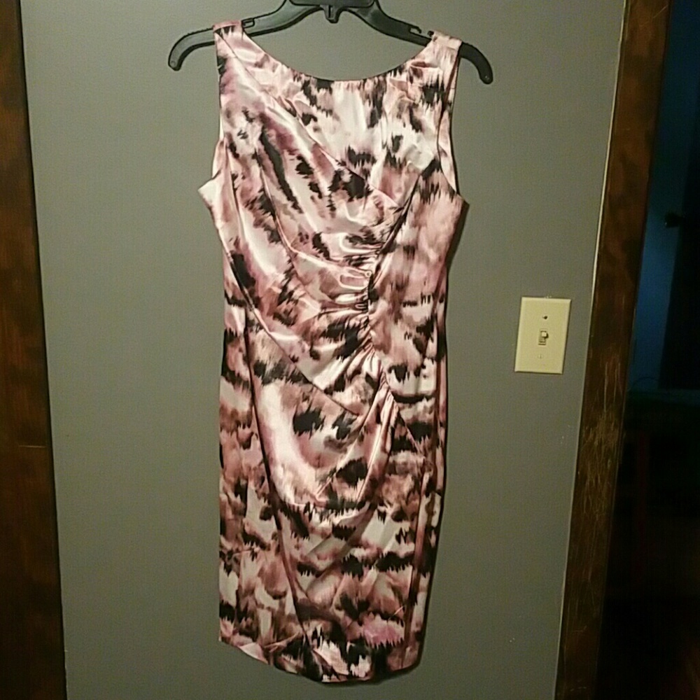 NWOT pink and black patterned dress.