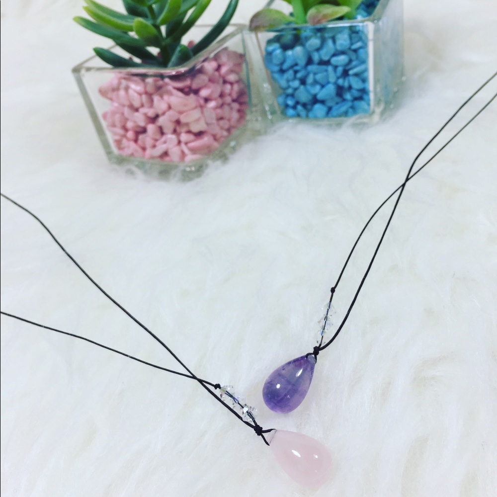 HANDMADE Amethyst Czech Beads Pendant Necklace