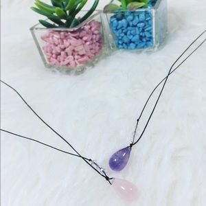 HANDMADE Amethyst Czech Beads Pendant Necklace