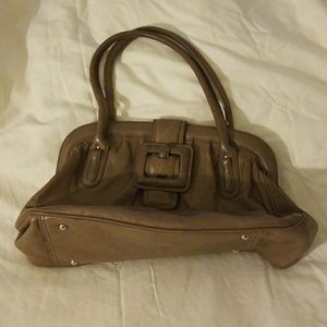 Grey leather purse