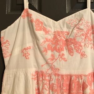 J Crew White and Peach Summer Dress