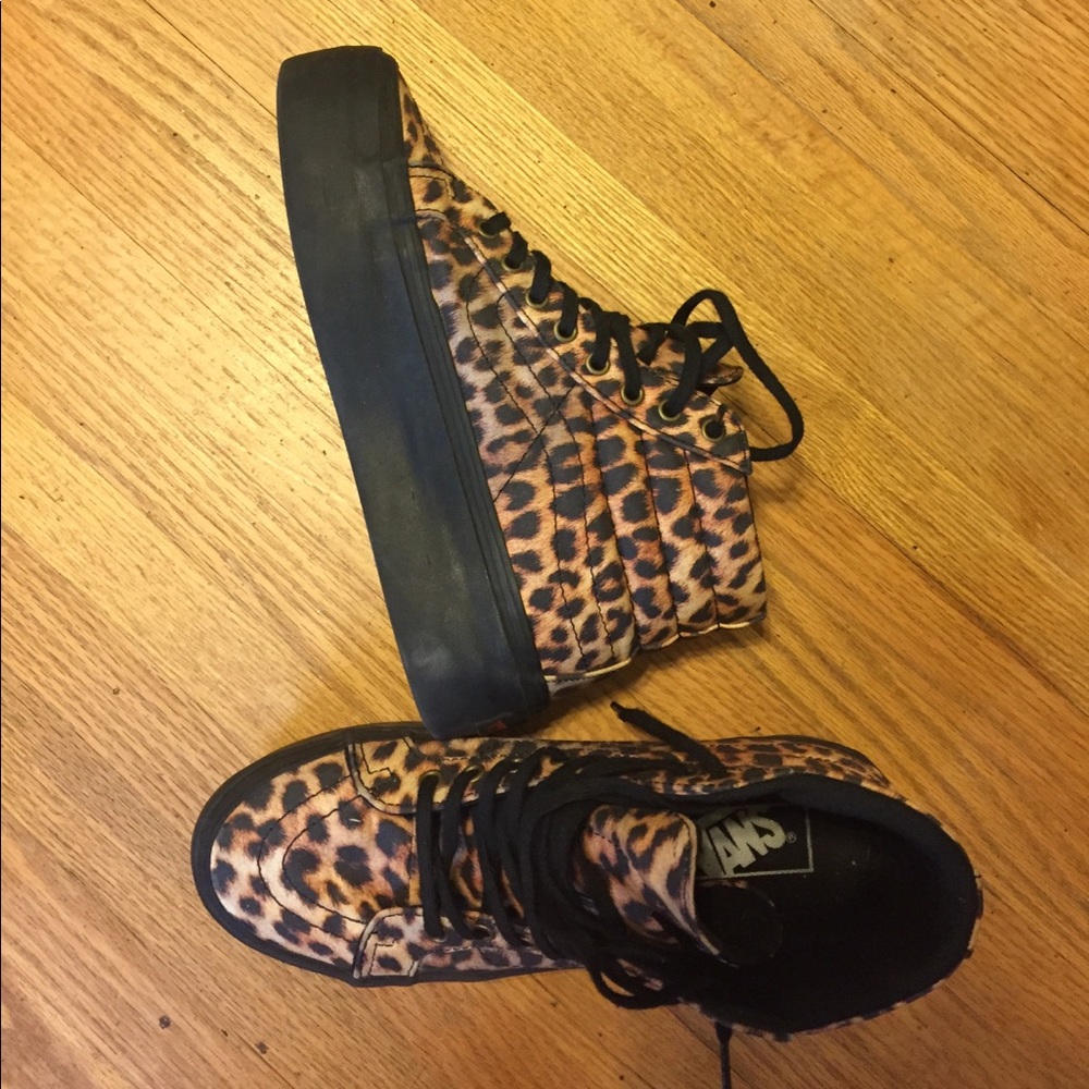 Leopard women's 7 platform vans