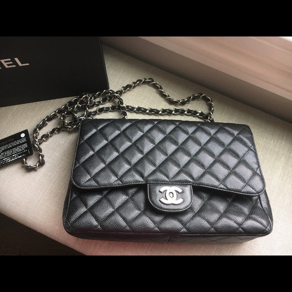 CHANEL Handbags - Large 2.55. Chanel Flap bag Caviar Leather bag