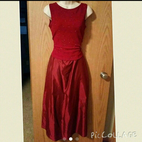 LONG CASUAL DRESS (red) - Picture 2 of 3
