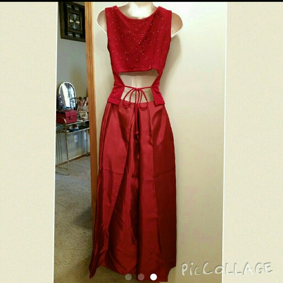 LONG CASUAL DRESS (red) - Picture 3 of 3