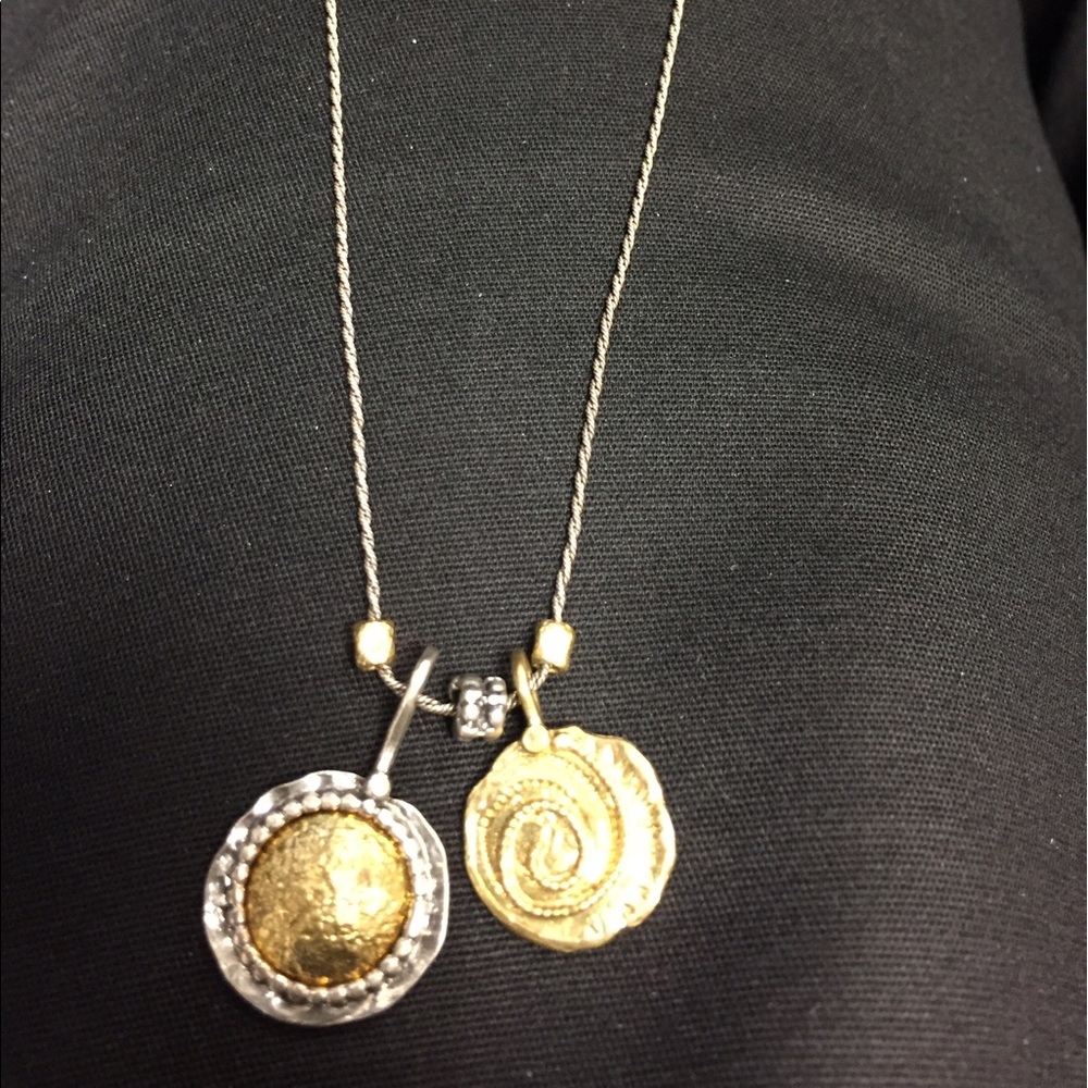 .925 Sterling & Brass Necklace.