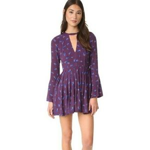 NWOT Free People Purple Floral Tegan Dress