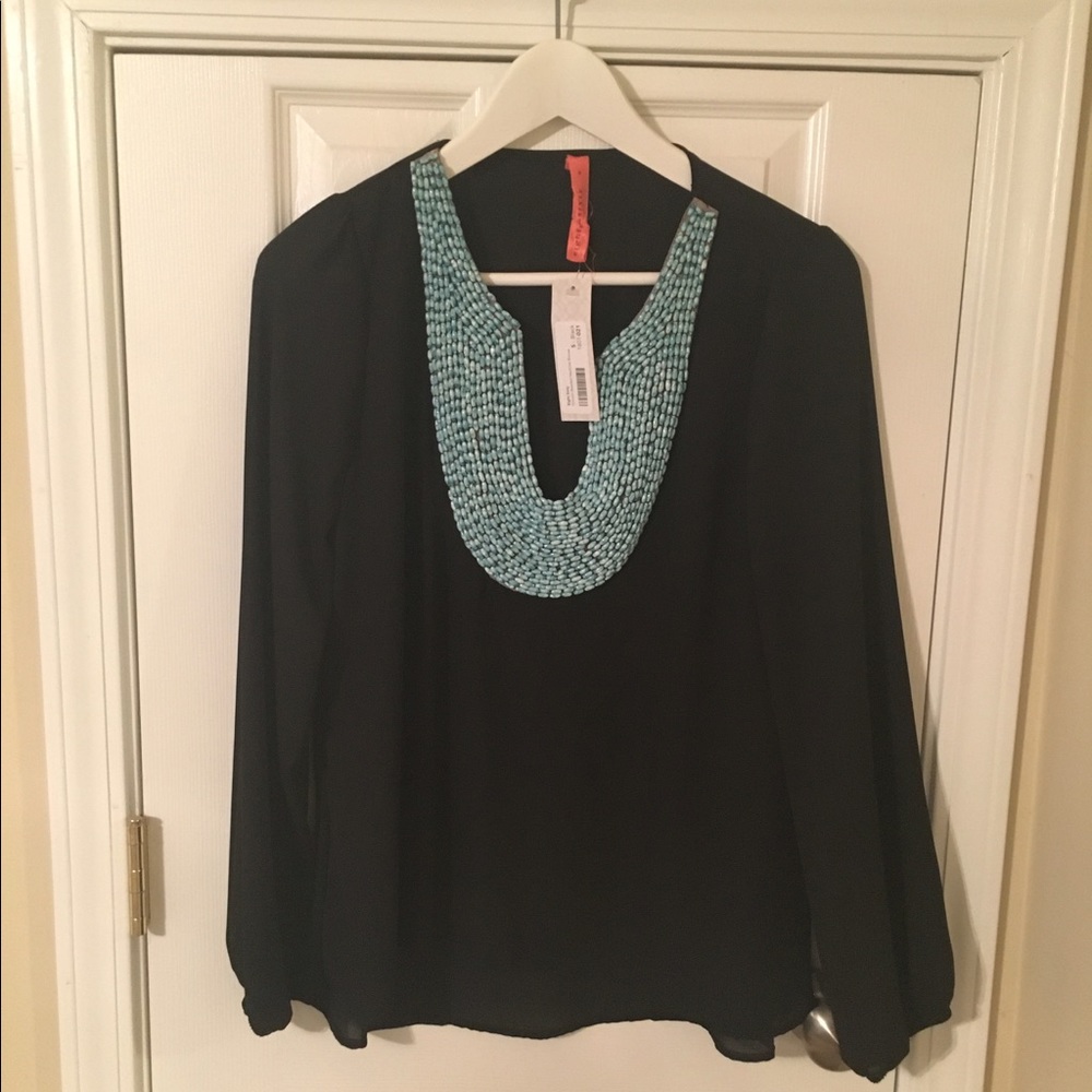 Eight Sixty Flowy Beaded Blouse