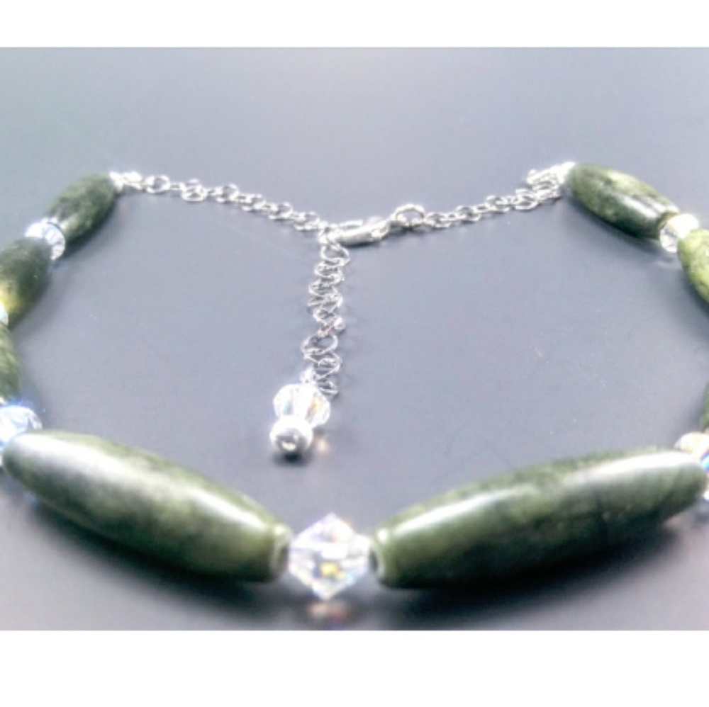17in Serpentine & Swarovski Choker/Extender