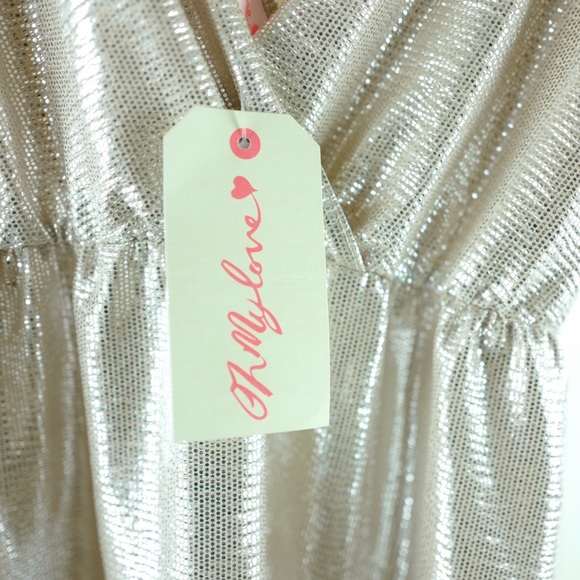 Oh My Love Wrap Metallic pleat MiniDress M - Picture 6 of 7