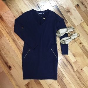 ATHLETA Navy ENCHANTED Sweatshirt Dress Size S