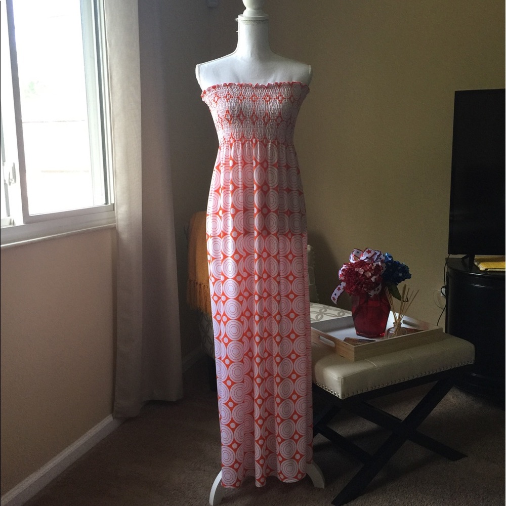 ⏬ Goodbye SALE Strapless maxi- orange