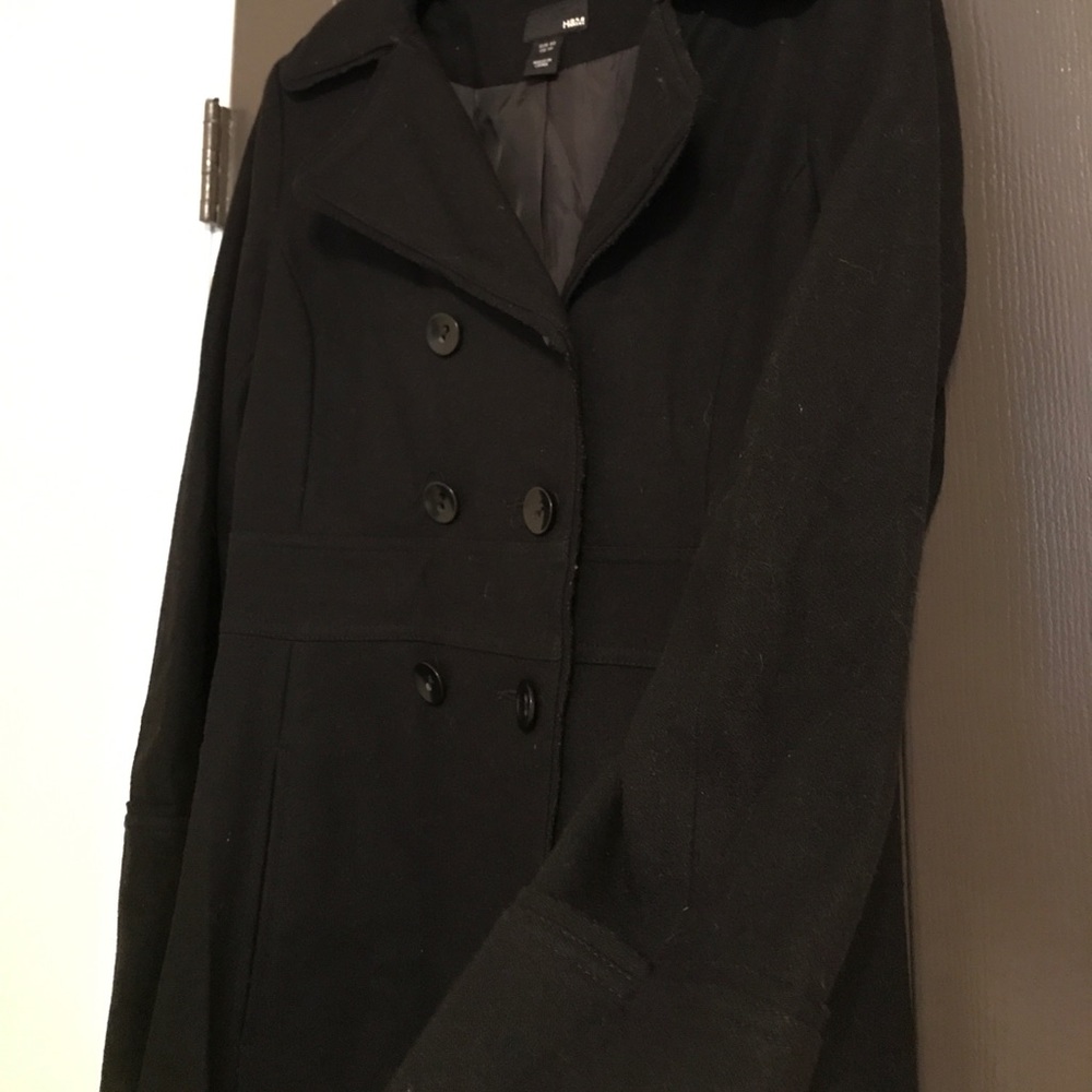 Black Wool Princess Dress Coat