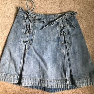 Free People Medium Wash Denim Skirt