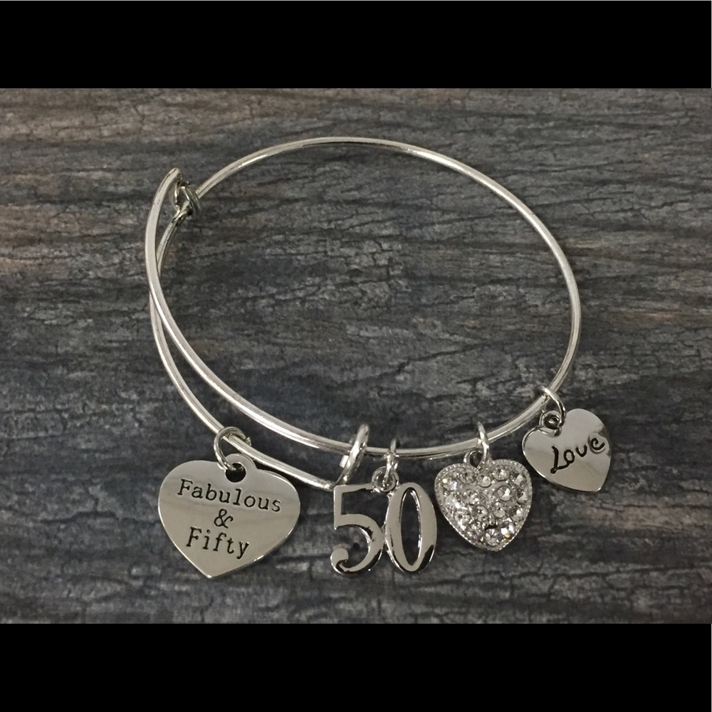 50th Birthday Bracelet- 50th birthday gift - Picture 2 of 3